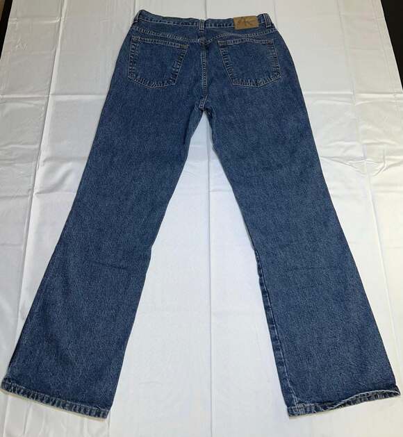 Vintage Calvin Klein Bootcut Jeans Size 8x30 Doublestone Wash Blue Denim #5 - Picture 7 of 9